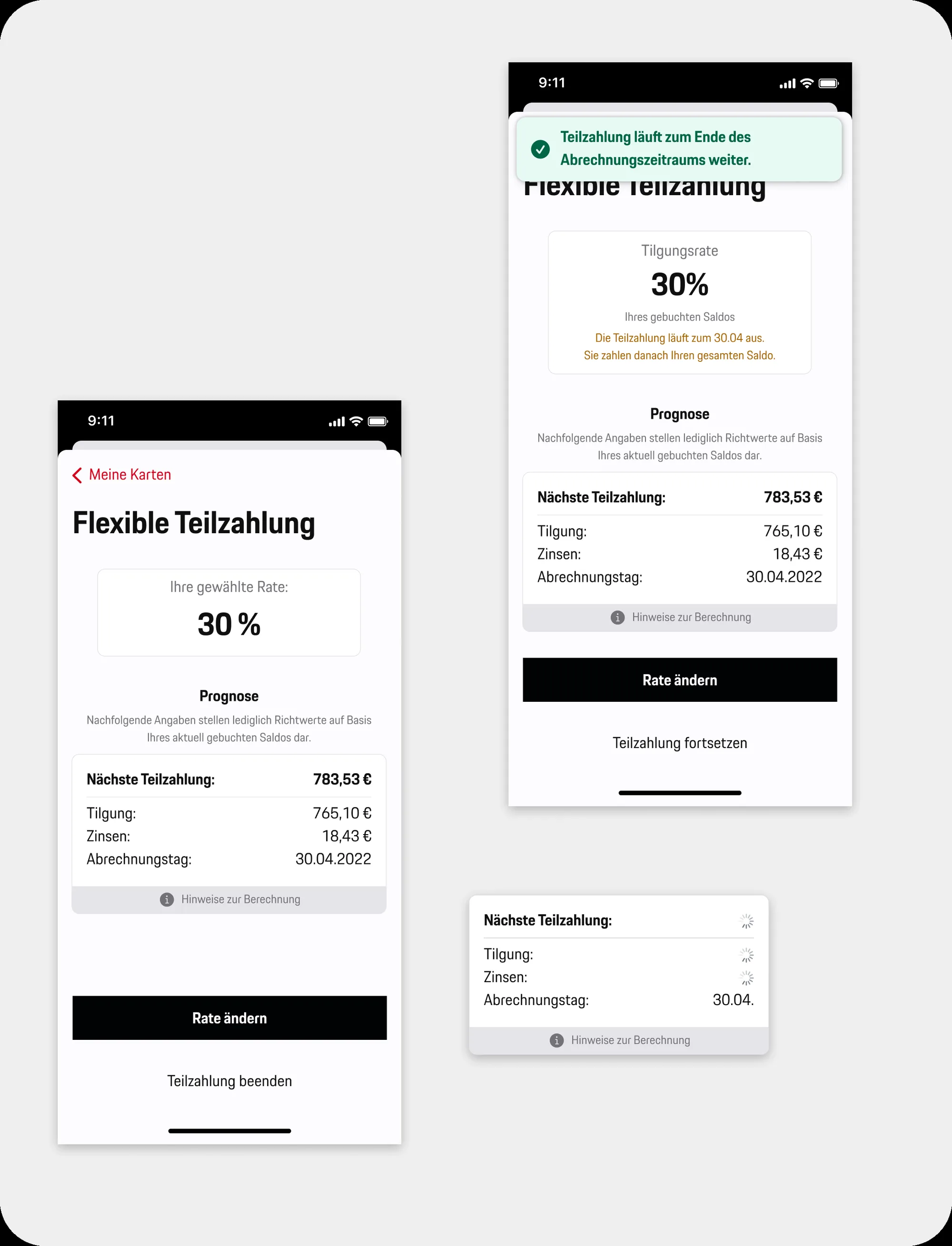 Revolving credit screens